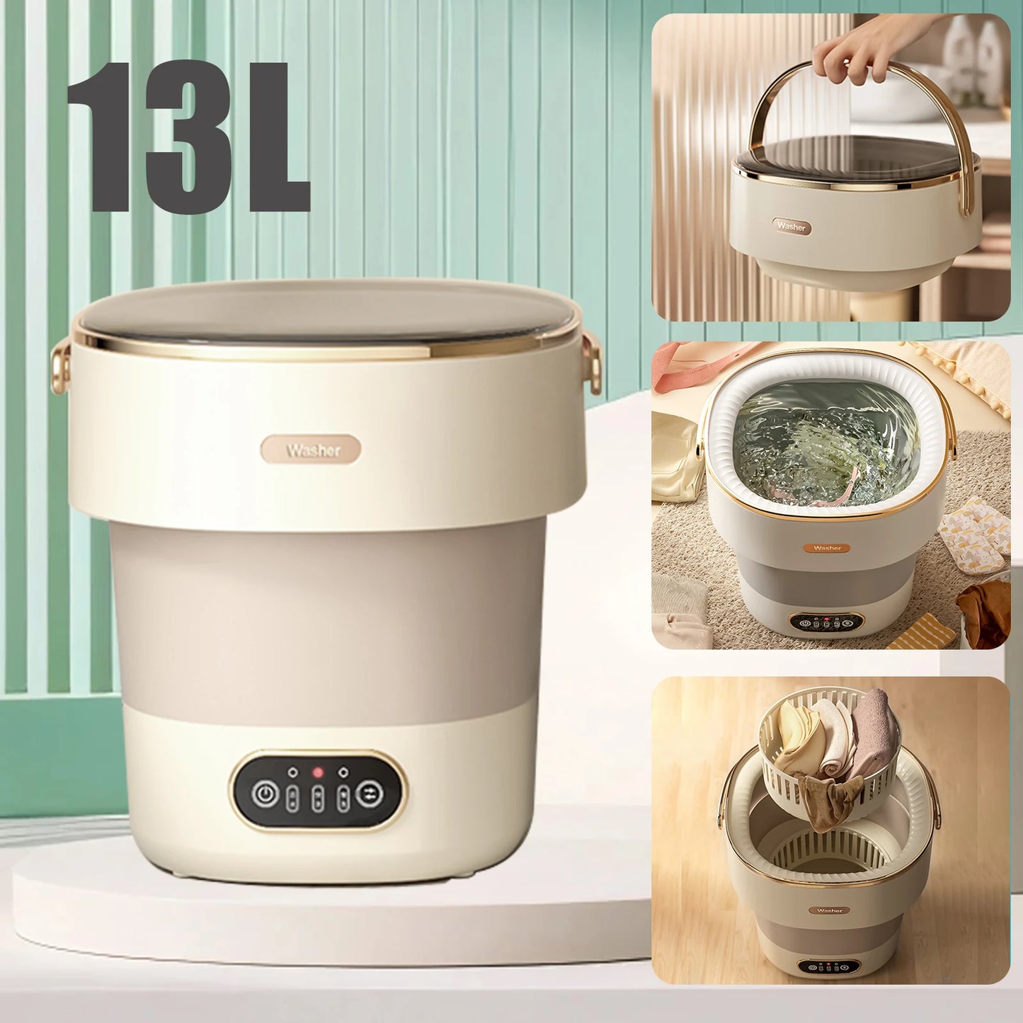 Mini Automatic Washing Machine 13L – Perfect for Intimates, Travel, and Small Spaces