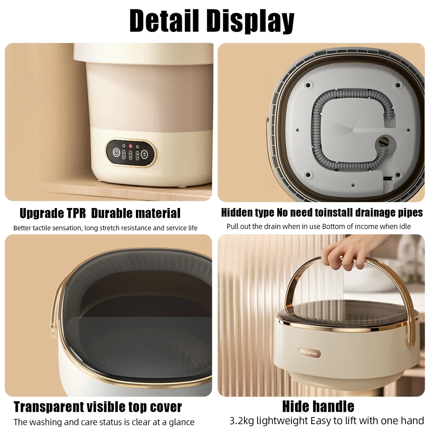 Mini Automatic Washing Machine 13L – Perfect for Intimates, Travel, and Small Spaces