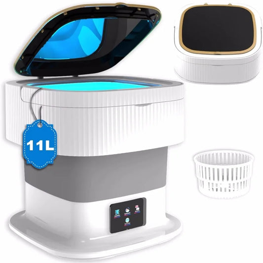 Portable Folding Washing Machine 11L with 60W Motor & Spin Dryer