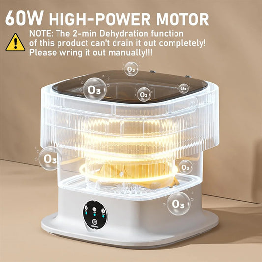 Portable Folding Washing Machine 11L with 60W Motor & Spin Dryer